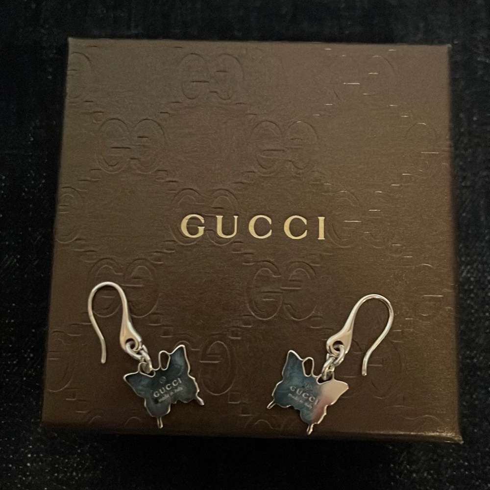 Gucci drop butterfly earrings